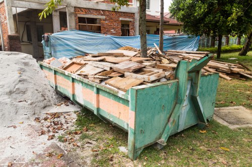 Grab hire container on a construction site in Abbey Wood
