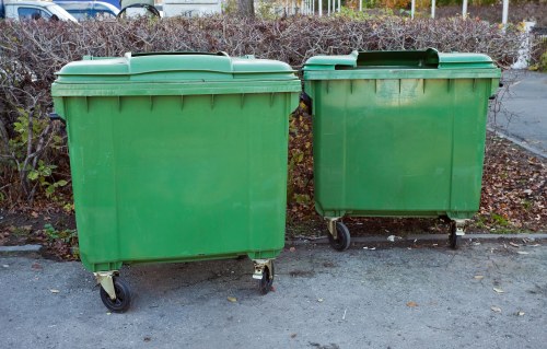 Builder's skip placed on a construction site in Abbey Wood