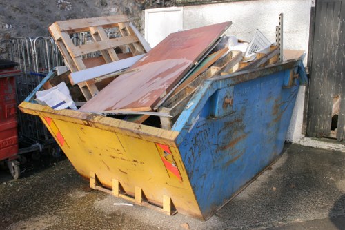 Construction site with waste management in Abbey Wood