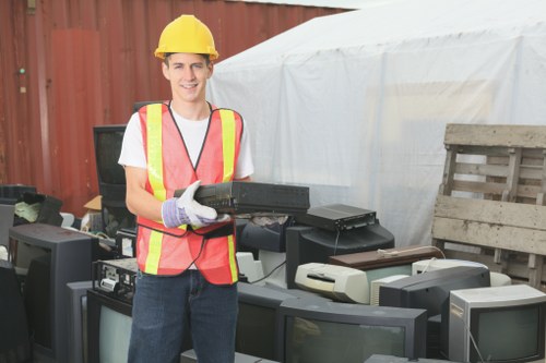 Mini and midi skips ready for construction waste disposal