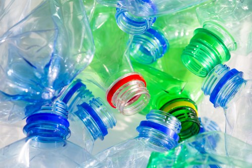 Various types of construction waste materials