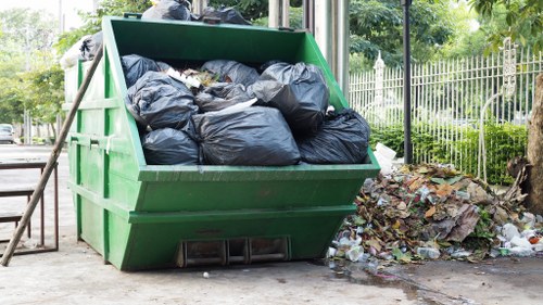 Demolition waste removal process in action